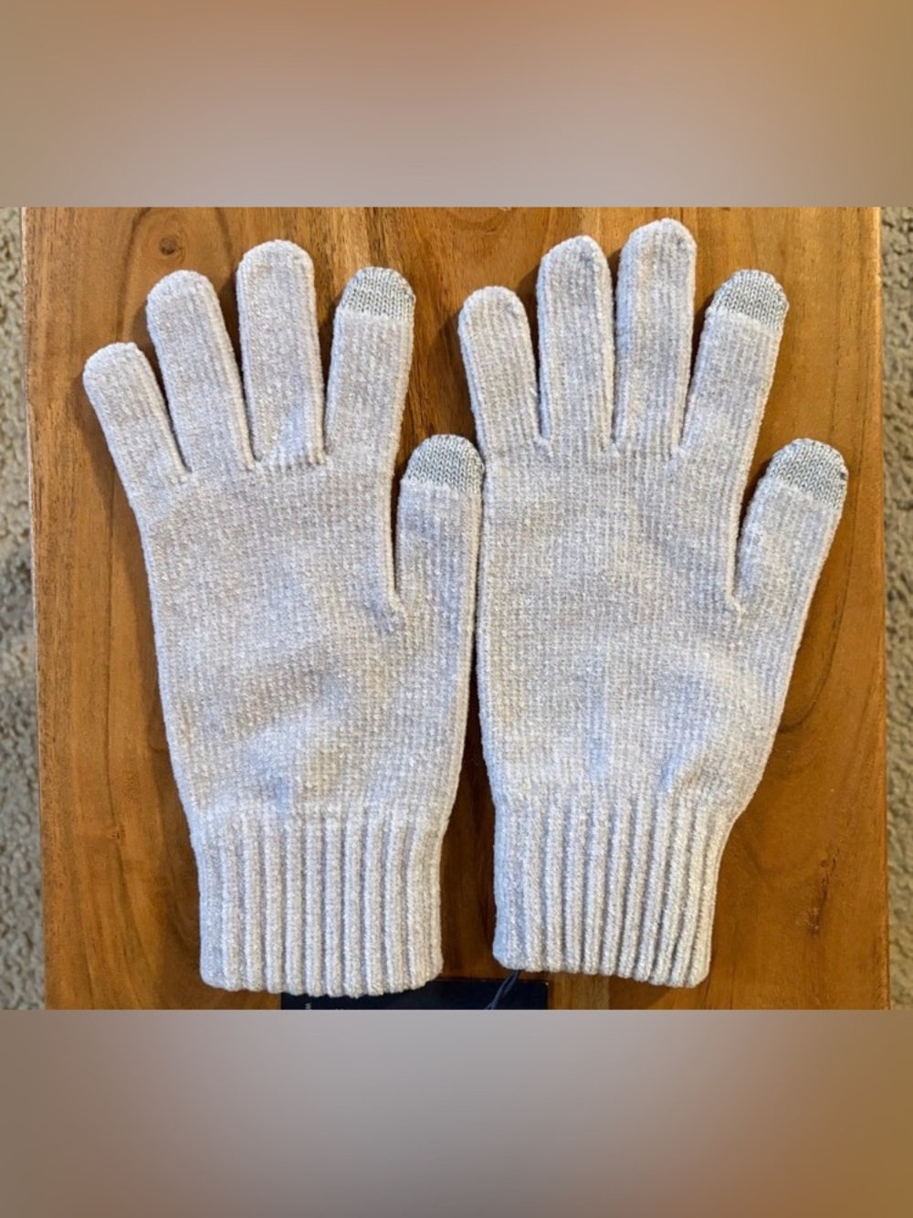 Men's Touchscreen Knit Gloves - Light Gray